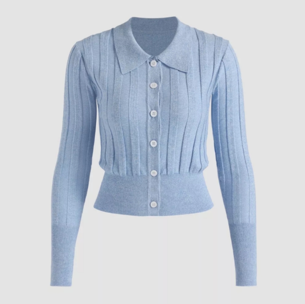 ✨ Blue Sweater Blouse